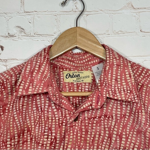 Orton Brothers Shirt Men Small Orange Hawaiian Casual Short Sleeve Button Up - Picture 2 of 9